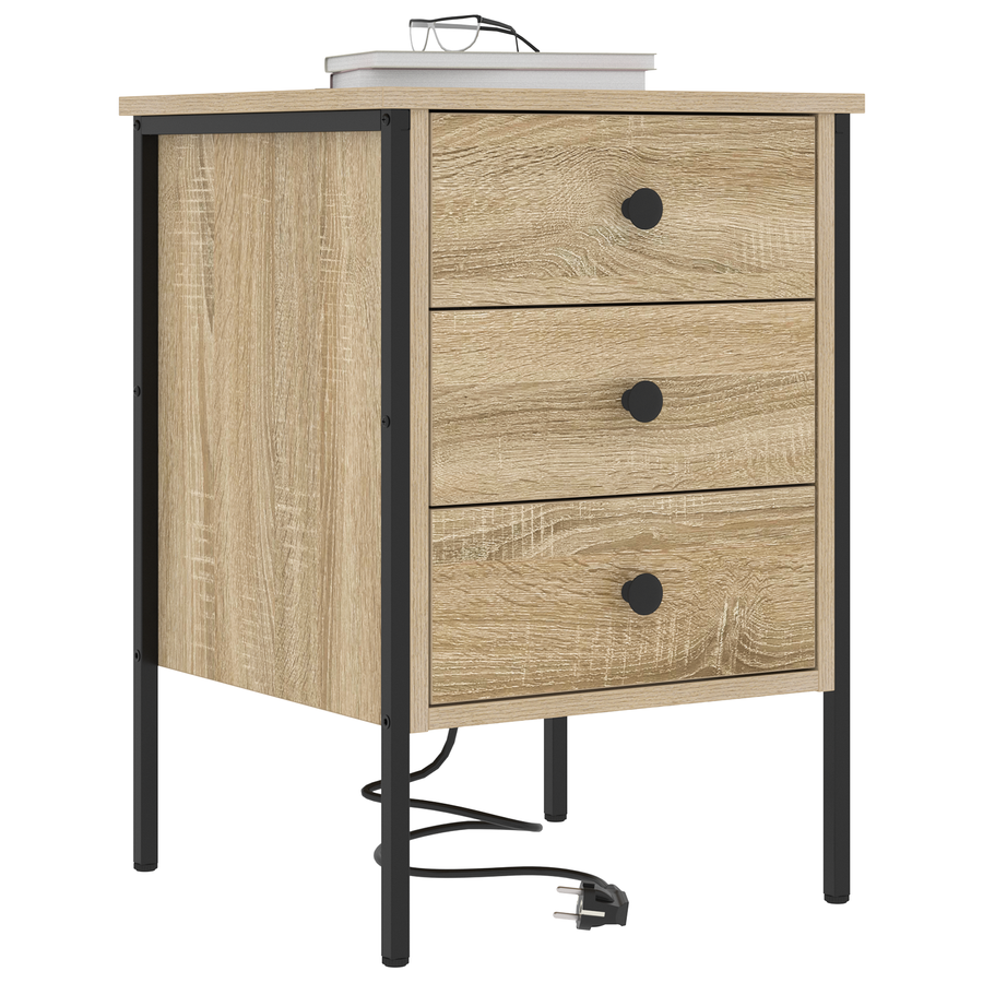 Nachtkastje met lade Sonoma eiken 42 x 41 x 61 cm Bewerkt hout
