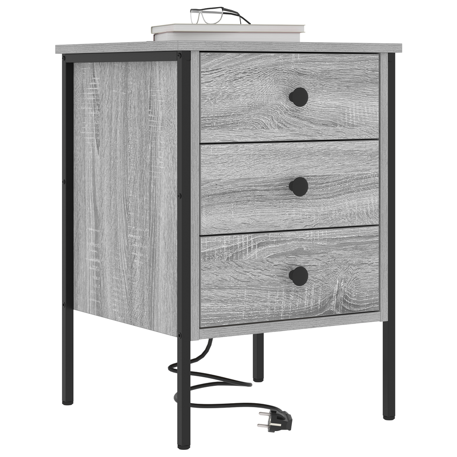 Nachtkastje met lade Grijs sonoma 42 x 41 x 61 cm Bewerkt hout