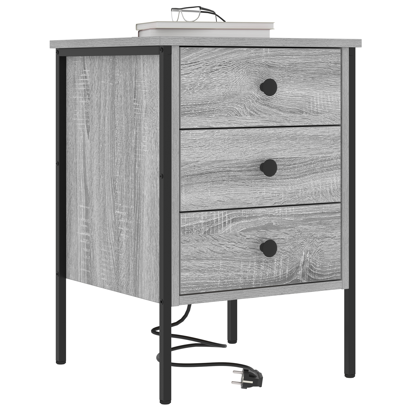 Bedside kasten 2 pcs Grijs sonoma 42 x 41 x 61 cm Bewerkt hout