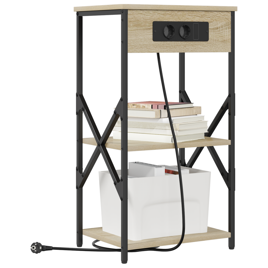 Bedside kasten 2 pcs Sonoma eiken 41 x 31 x 76 cm Bewerkt hout