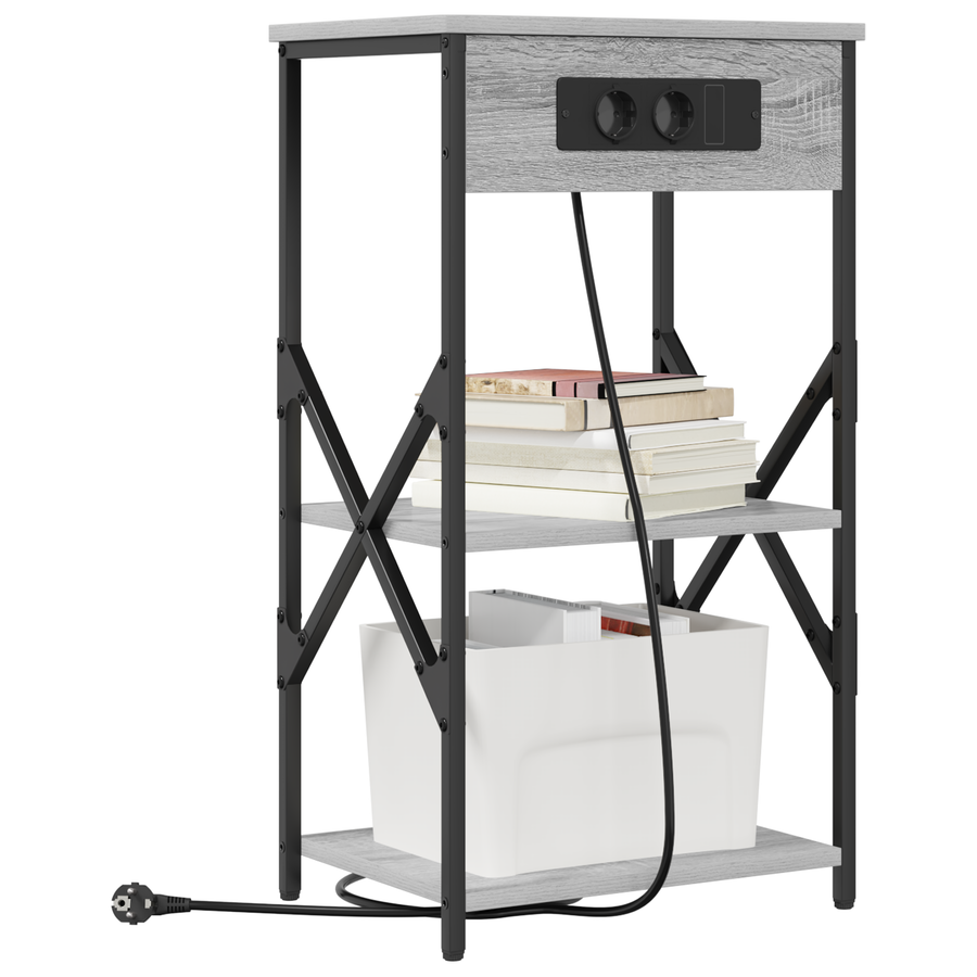 Nachtkastje met plank Grijs sonoma 41 x 31 x 76 cm Bewerkt hout