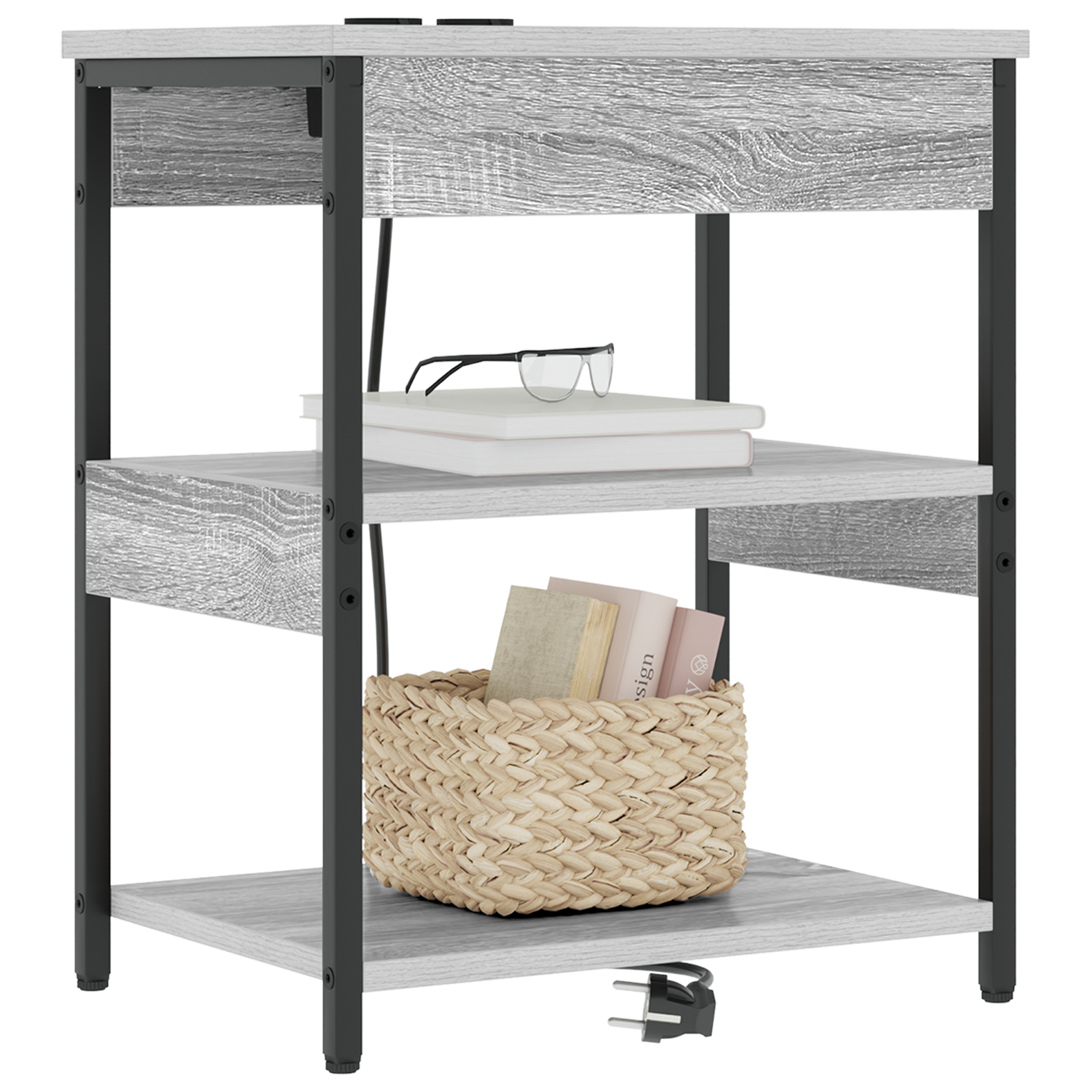 Bedside kasten 2 pcs Grijs sonoma 41 x 31 x 51 cm Bewerkt hout
