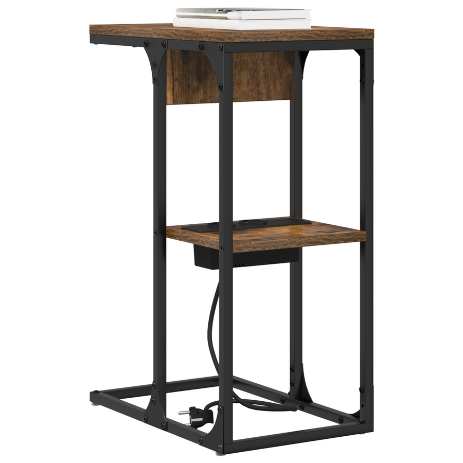 Nachtkastje Gerookt eiken 41.5 x 26 x 60.5 cm Bewerkt hout
