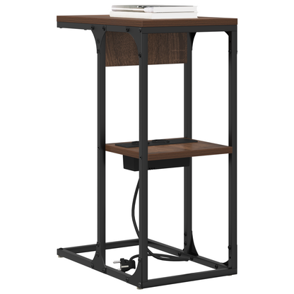 Nachtkastje Bruin eiken 41.5 x 26 x 60.5 cm Bewerkt hout