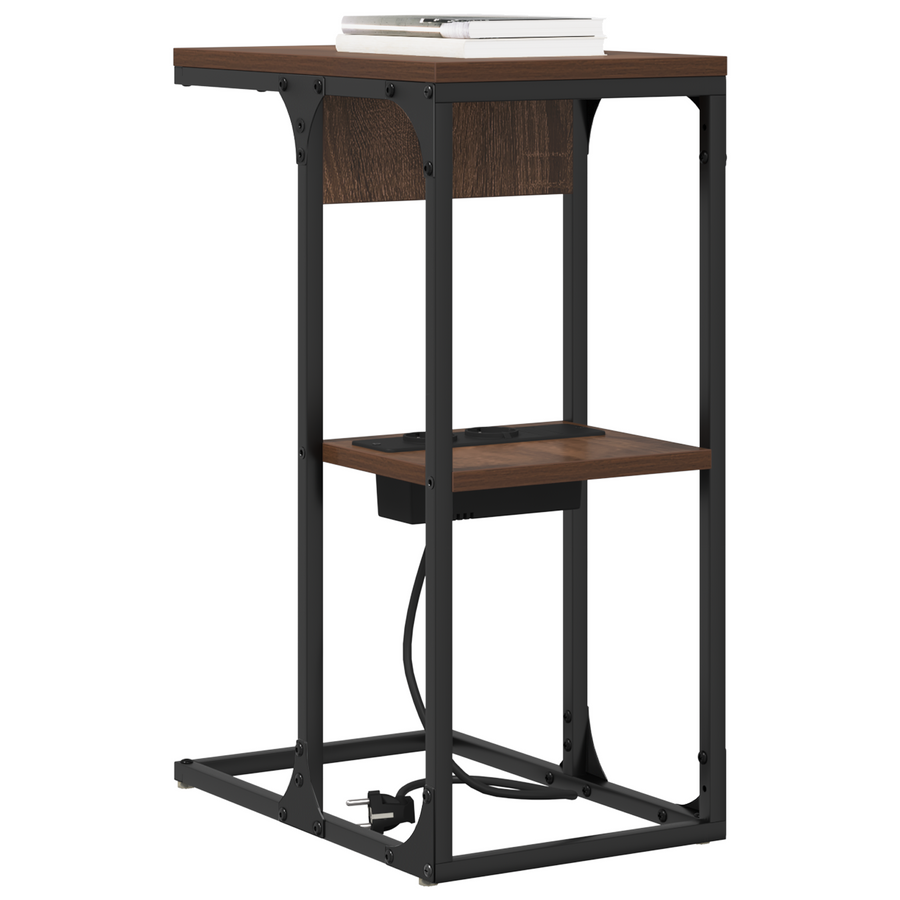 Nachtkastje Bruin eiken 41.5 x 26 x 60.5 cm Bewerkt hout