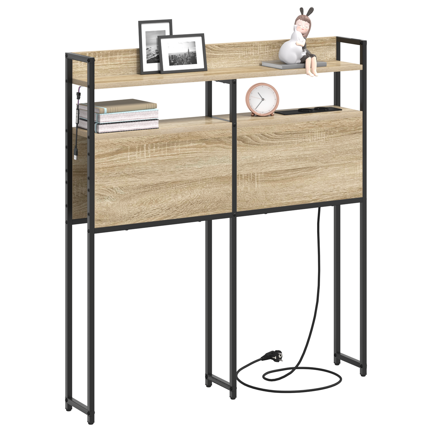 Opberghoofdbord Sonoma eiken 90 cm Bewerkt hout
