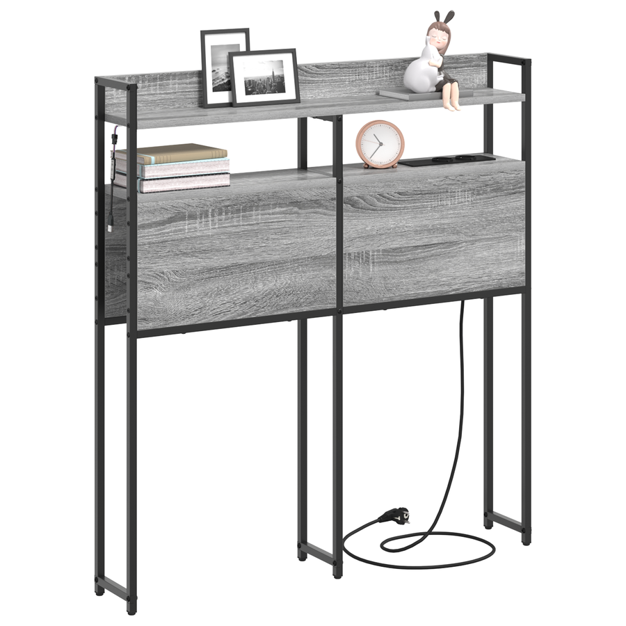 Opberghoofdbord Grijs sonoma 100 cm Bewerkt hout