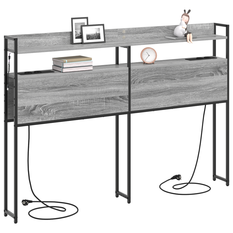 Opberghoofdbord Grijs sonoma 160 cm Bewerkt hout