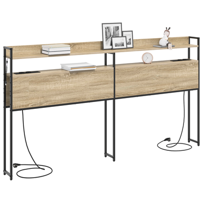 Opberghoofdbord Sonoma eiken 200 cm Bewerkt hout