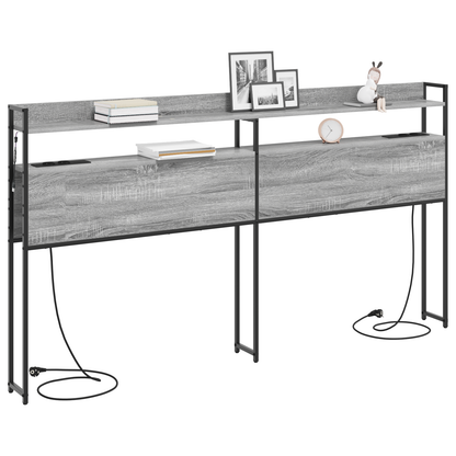 Opberghoofdbord Grijs sonoma 200 cm Bewerkt hout