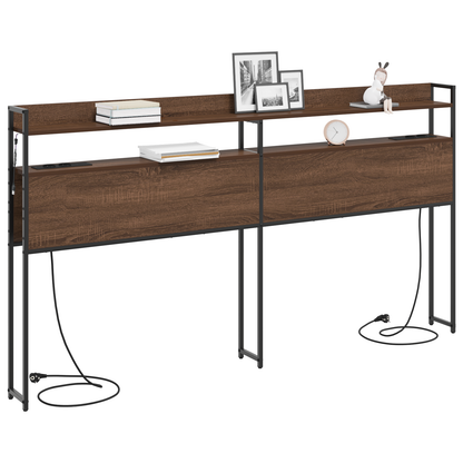 Opberghoofdbord bruin eikenkleur 200 cm Bewerkt hout