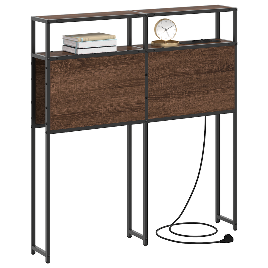 Opberghoofdbord bruin eikenkleur 80 cm Bewerkt hout