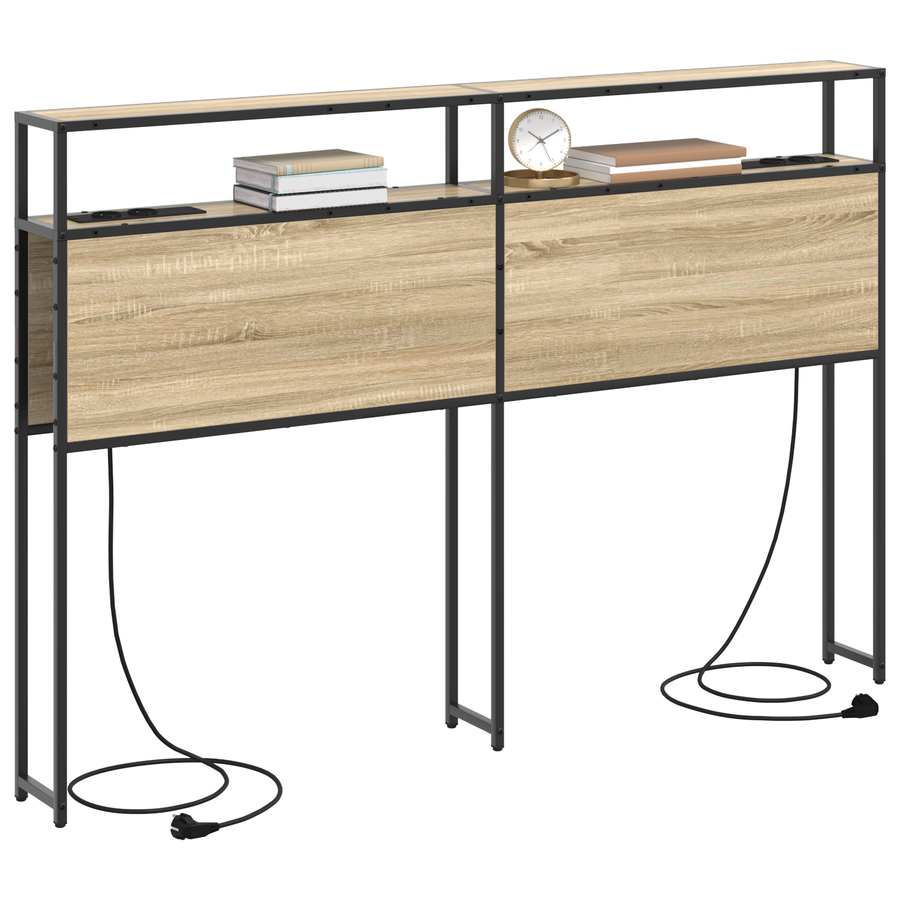 Opberghoofdbord Wandgemonteerd met hoofdeinde met opslag Sonoma eiken 150 cm Bewerkt hout