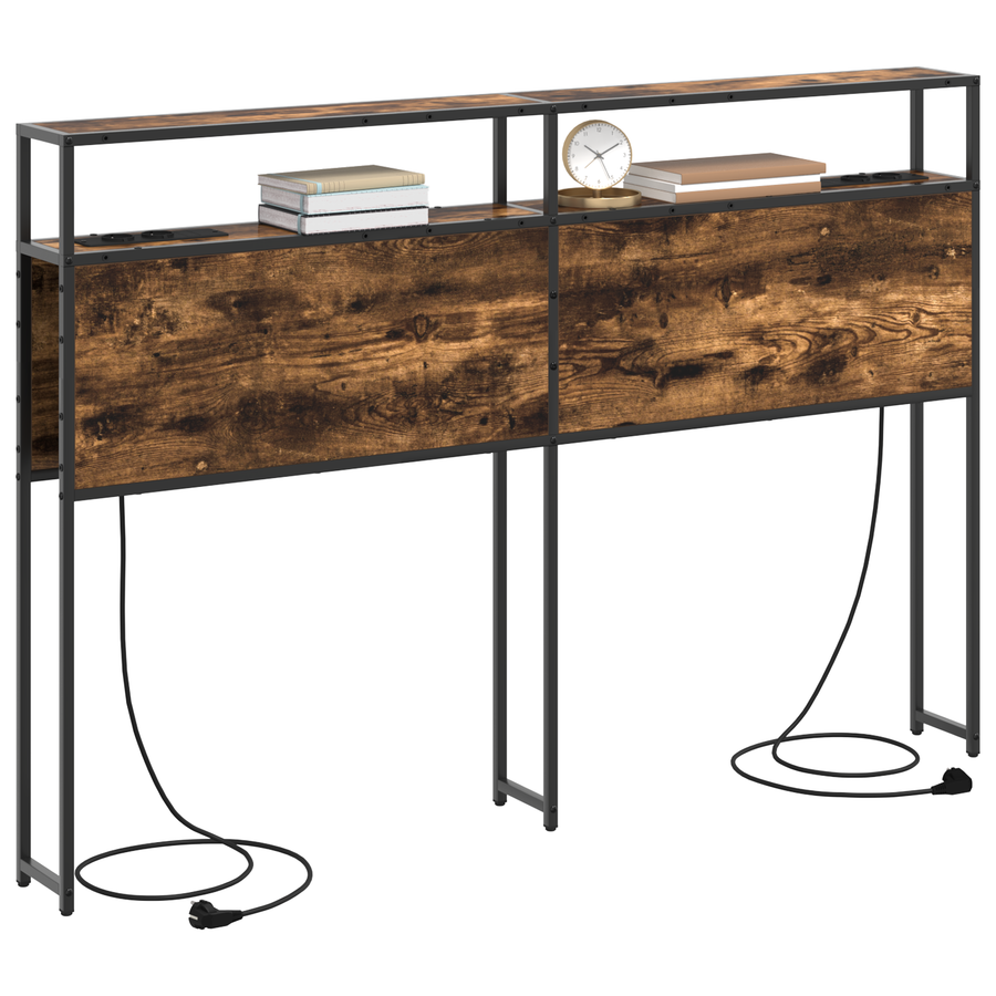 Opberghoofdbord Gerookt eiken 150 cm Bewerkt hout