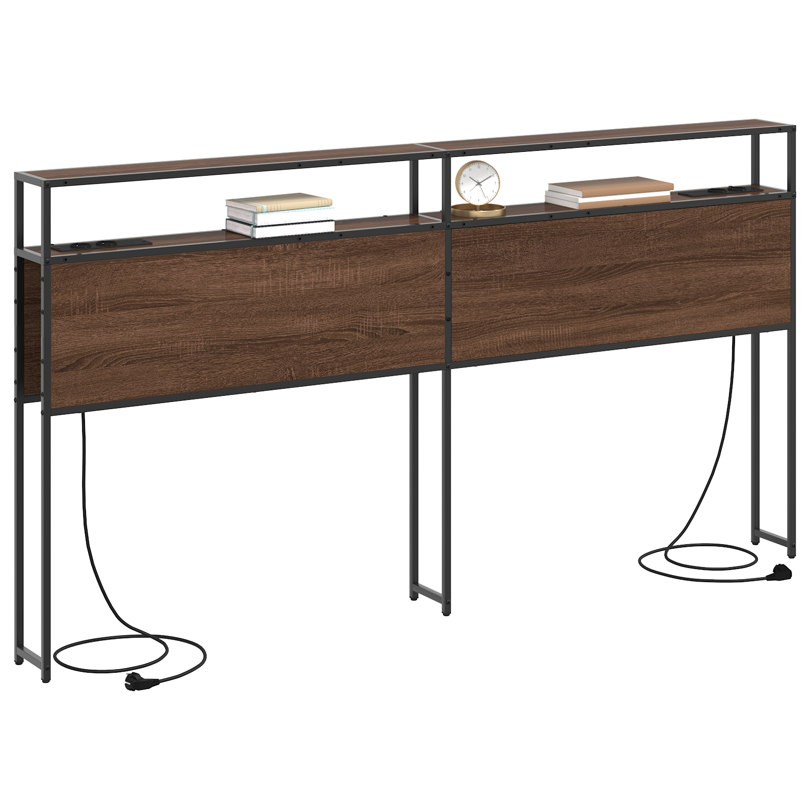 Opberghoofdbord bruin eikenkleur 200 cm Bewerkt hout