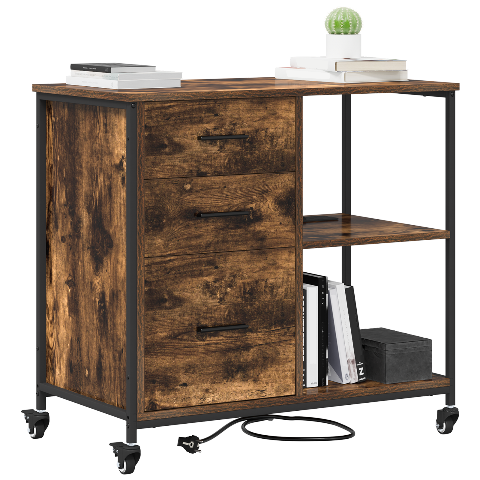 Kantoor kast Gerookt eiken 76 x 41 x 72 cm Bewerkt hout