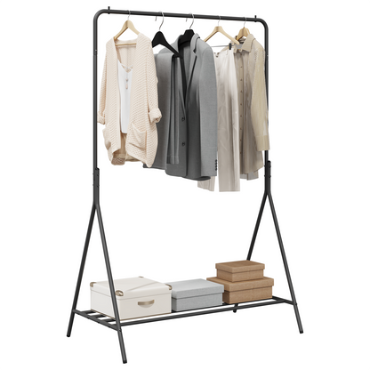 Kledingrek Zwart 100x56x154 cm van Gegalvaniseerd Staal