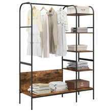 Kledingrek met Planken Gerookt Eiken 120x44x160 cm