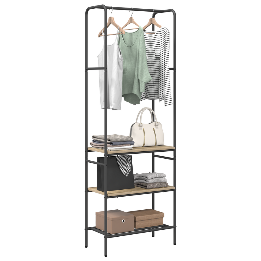 Kledingrek met planken met plank Sonoma eiken 60 x 30 x 171 cm