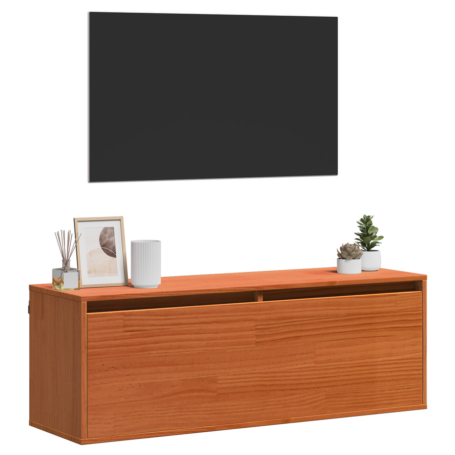 Wandkast Wasbruin 100 x 30 x 35 cm Massief grenenhout