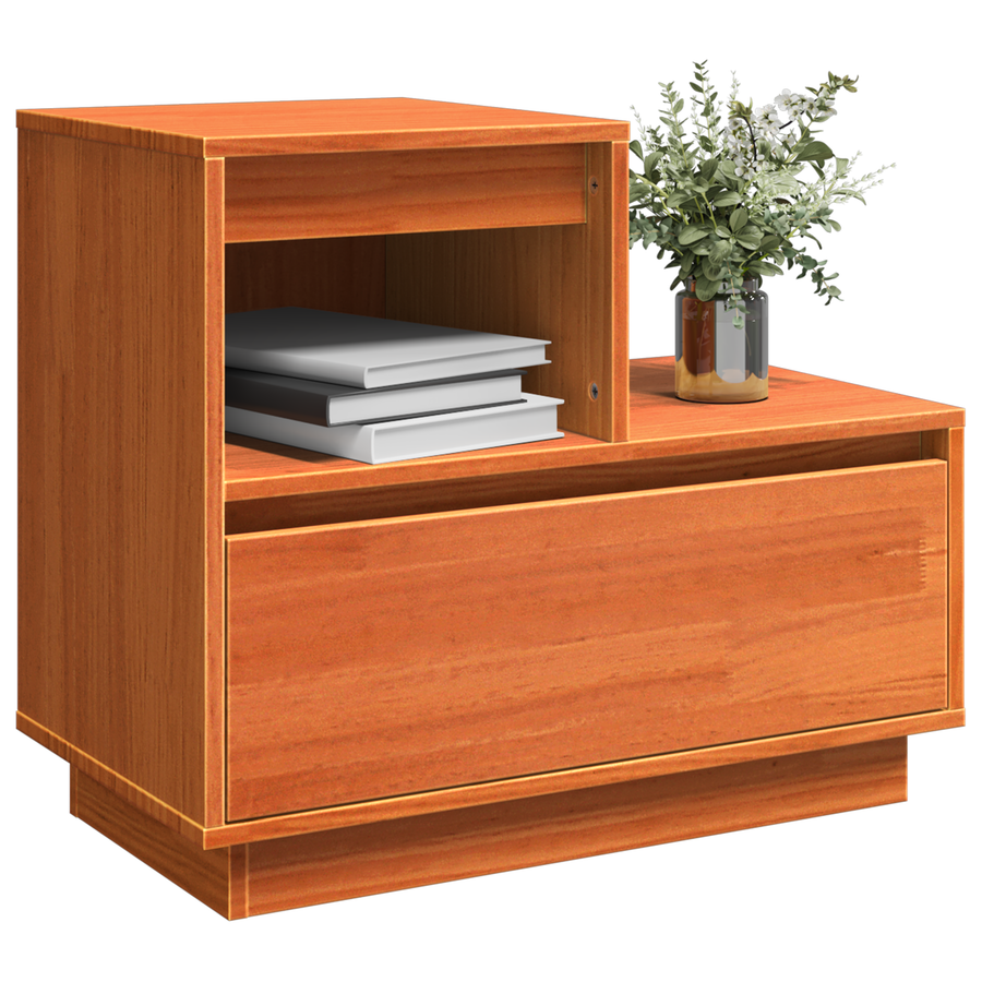 Nachtkastje 2 pcs Wasbruin 60 x 34 x 51 cm Massief grenenhout