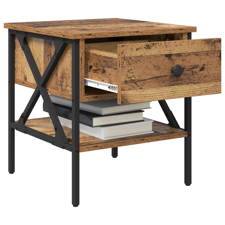 Nachtkastje Oud Hout 40x42x45 cm Gefabriceerd Hout