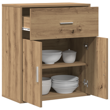 Dressoir artisanaal eikenkleurig 60 x 31 x 70 cm Bewerkt hout