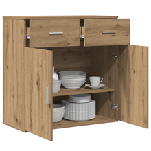 Dressoir artisanaal eikenkleurig 79 x 38 x 80 cm Bewerkt hout