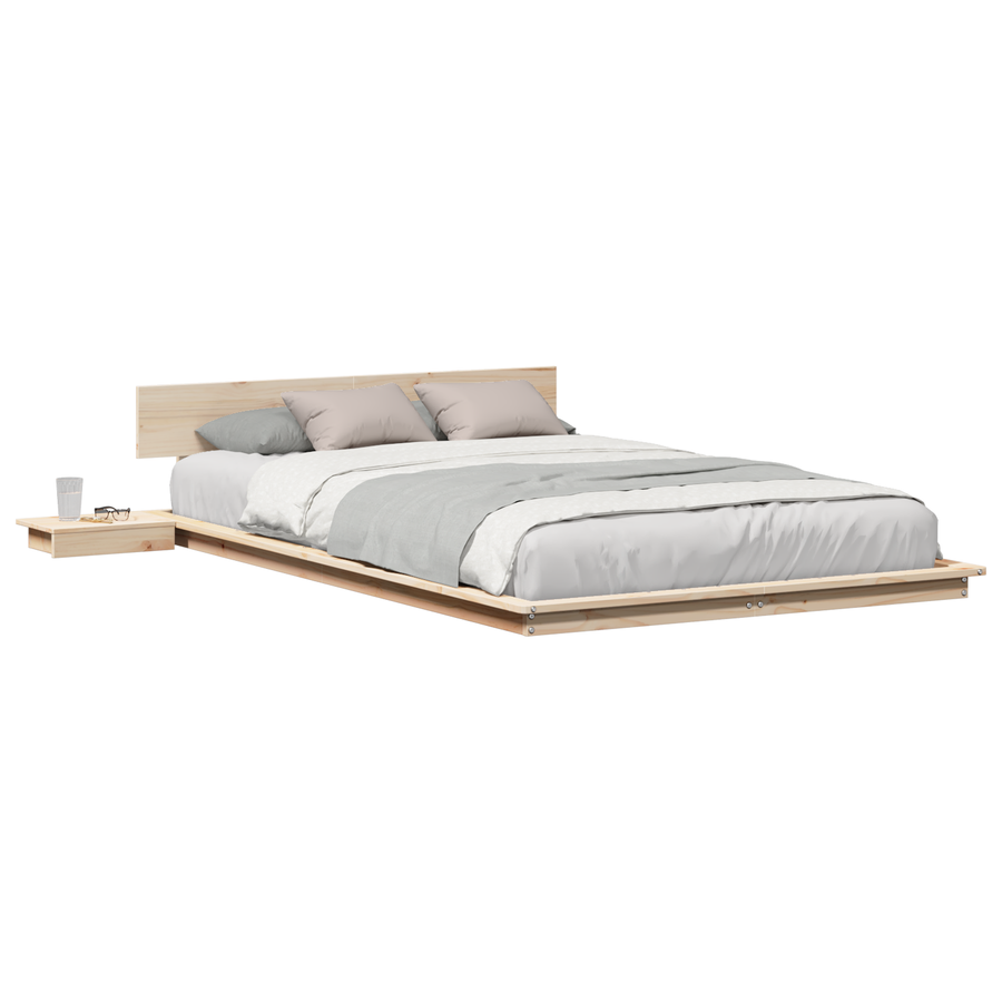 Bedframe met bijzettafels 135x190cm Massief hout