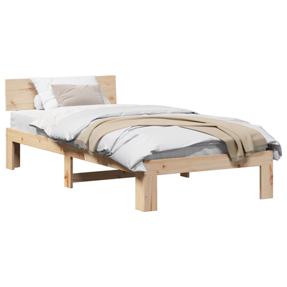 Bedframe met Hoofdbord 100x200 cm van Massief Grenenhout