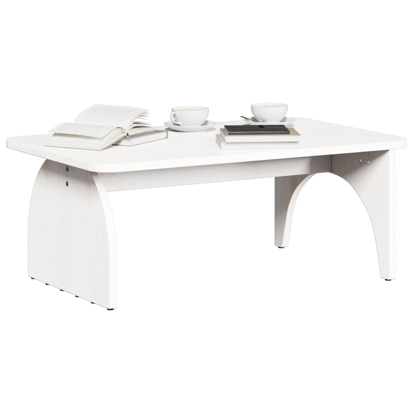 Salontafel Wit 80 x 50 x 31 cm Massief grenenhout