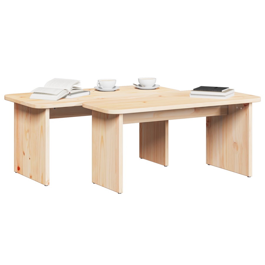 Salontafel 2 pcs Natuurlijk 100 x 69 x 35.5 cm