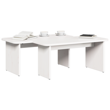 Salontafel 2 pcs Wit 100 x 69 x 35.5 cm Massief grenenhout