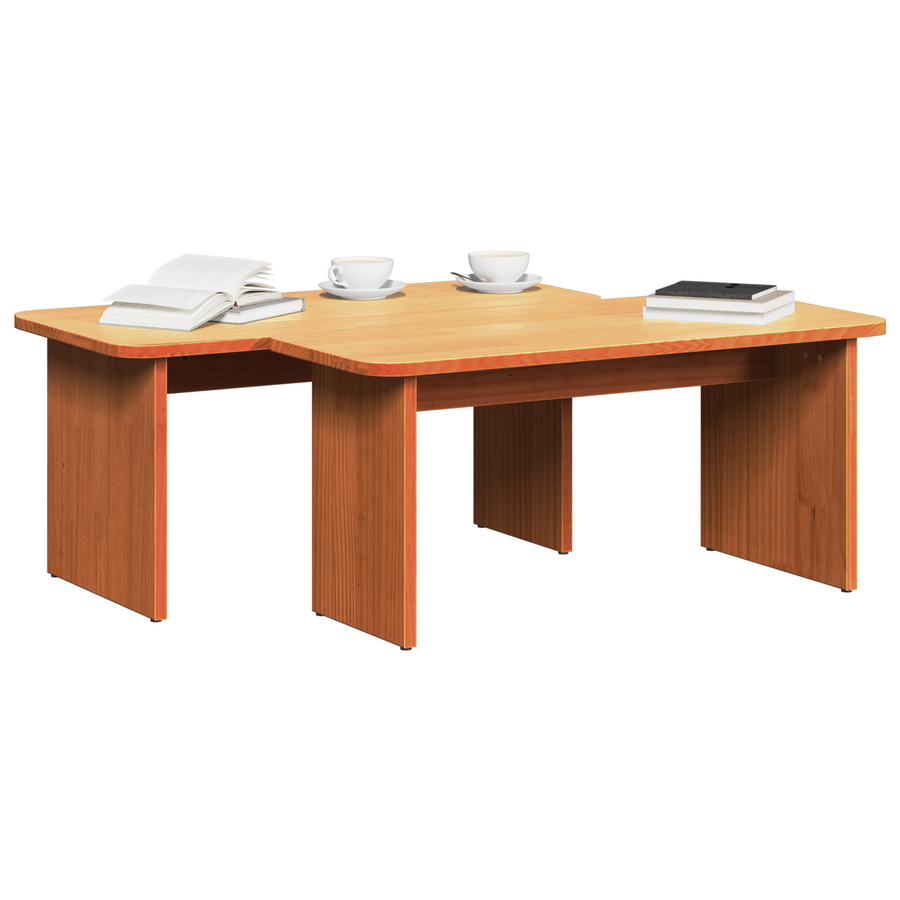 Salontafel 2 pcs Wasbruin 100 x 69 x 35.5 cm Massief grenenhout