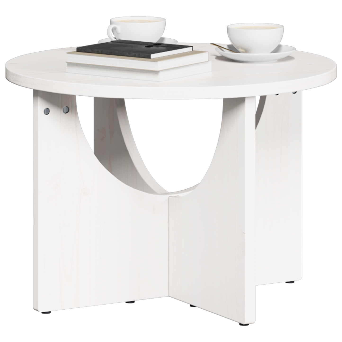 Salontafel Wit 50 x 50 x 35 cm Massief grenenhout