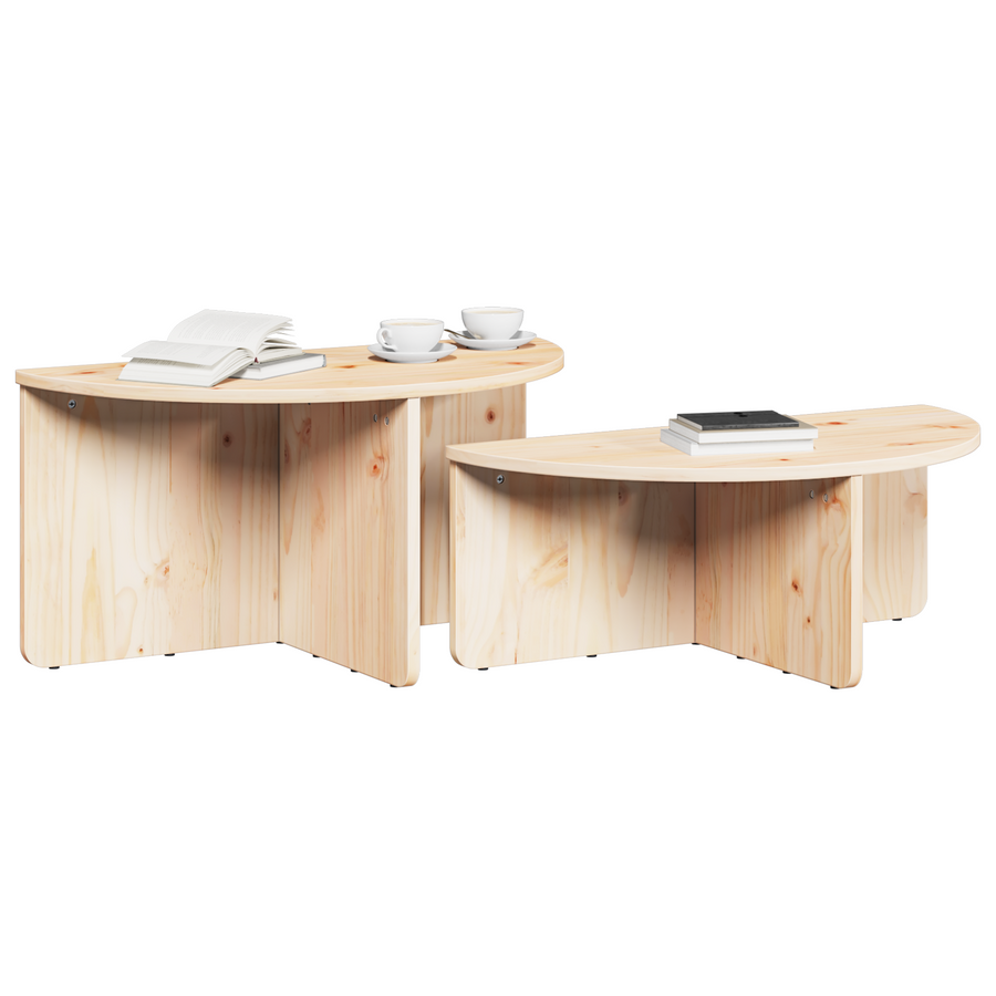 Salontafel 2 pcs Natuurlijk 79 x 39.5 x 40 cm