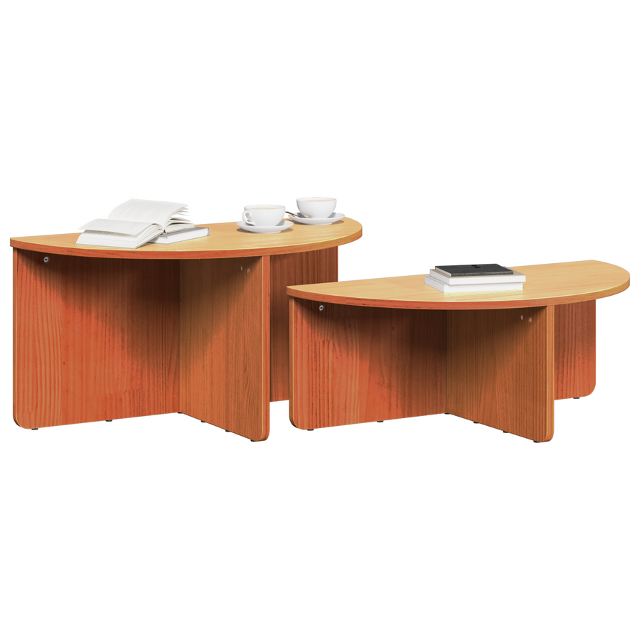 Salontafel 2 pcs Wasbruin 79 x 39.5 x 40 cm Massief grenenhout