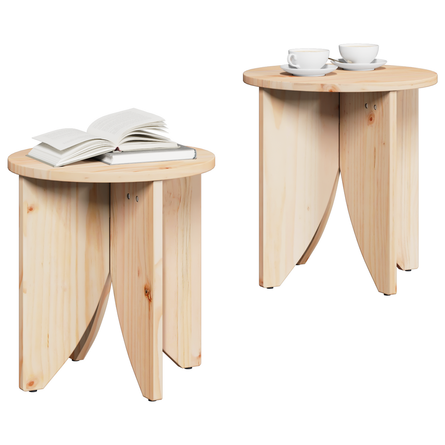 Salontafel 2 pcs Natuurlijk 41.5 x 41.5 x 44 cm