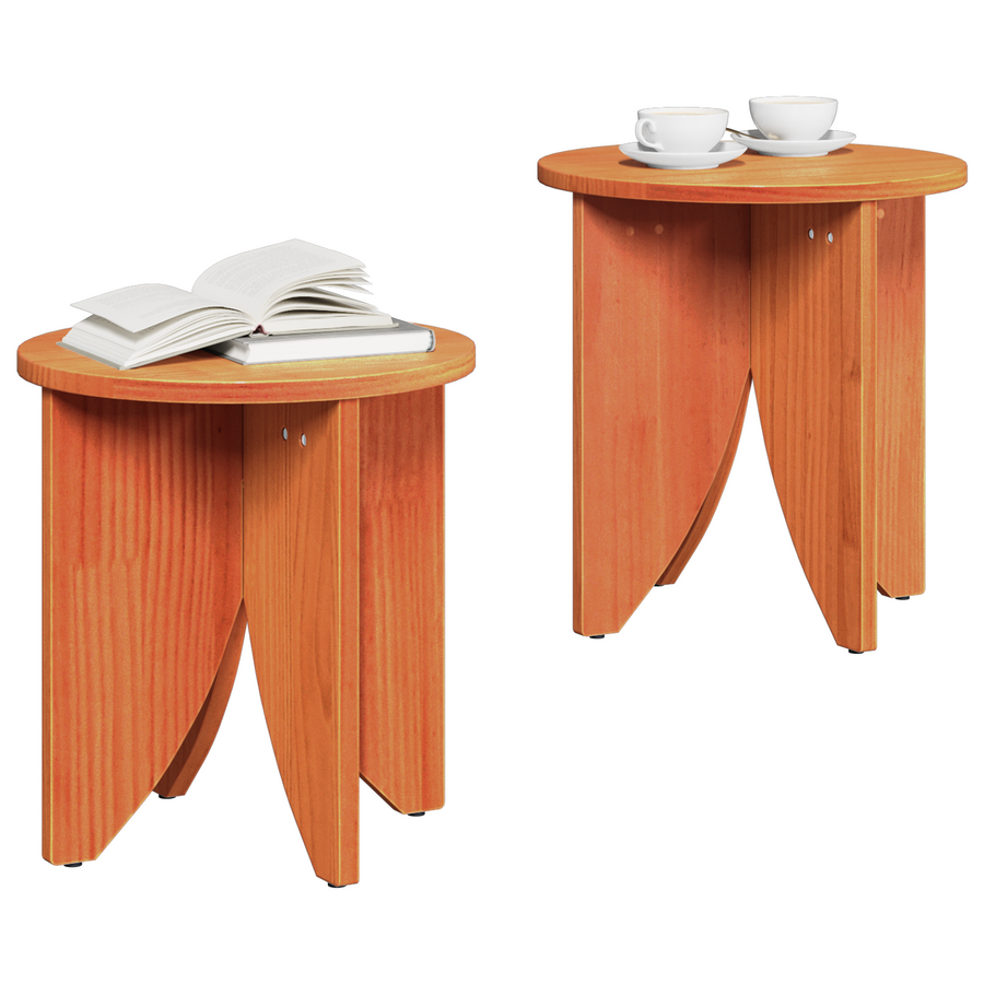 Koffietafel Set 2 pcs Wasbruin 41.5 x 41.5 x 44 cm