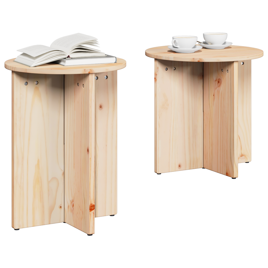 Salontafel 2 pcs Natuurlijk 41,5 x 41,5 x 41 cm