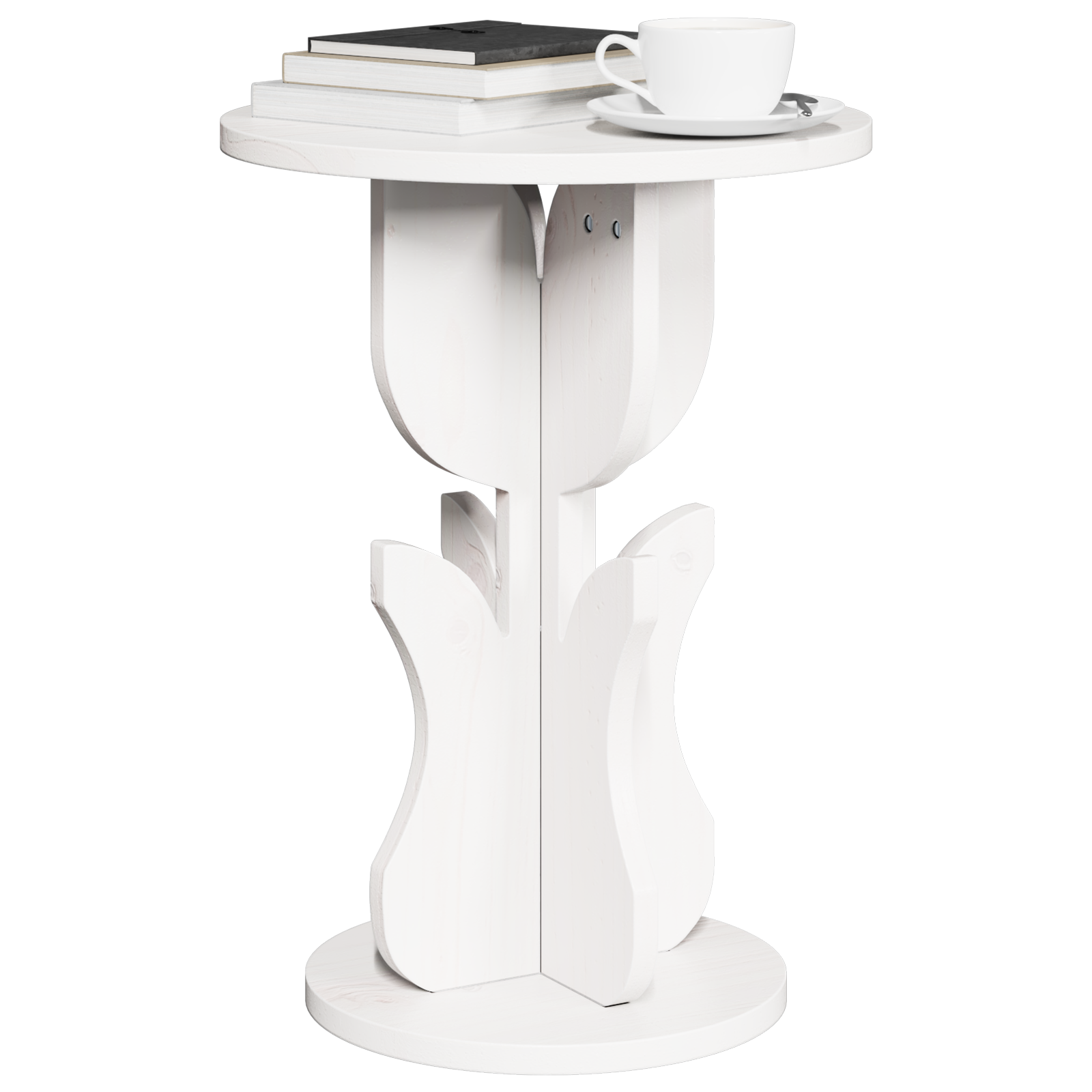 Bijzettafel Wit 39.5 x 39.5 x 53.5 cm Massief grenenhout