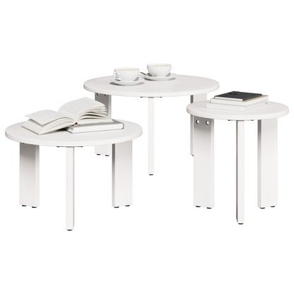 Koffietafel Set 3 pcs Wit 47.5 x 47.5 x 27 cm