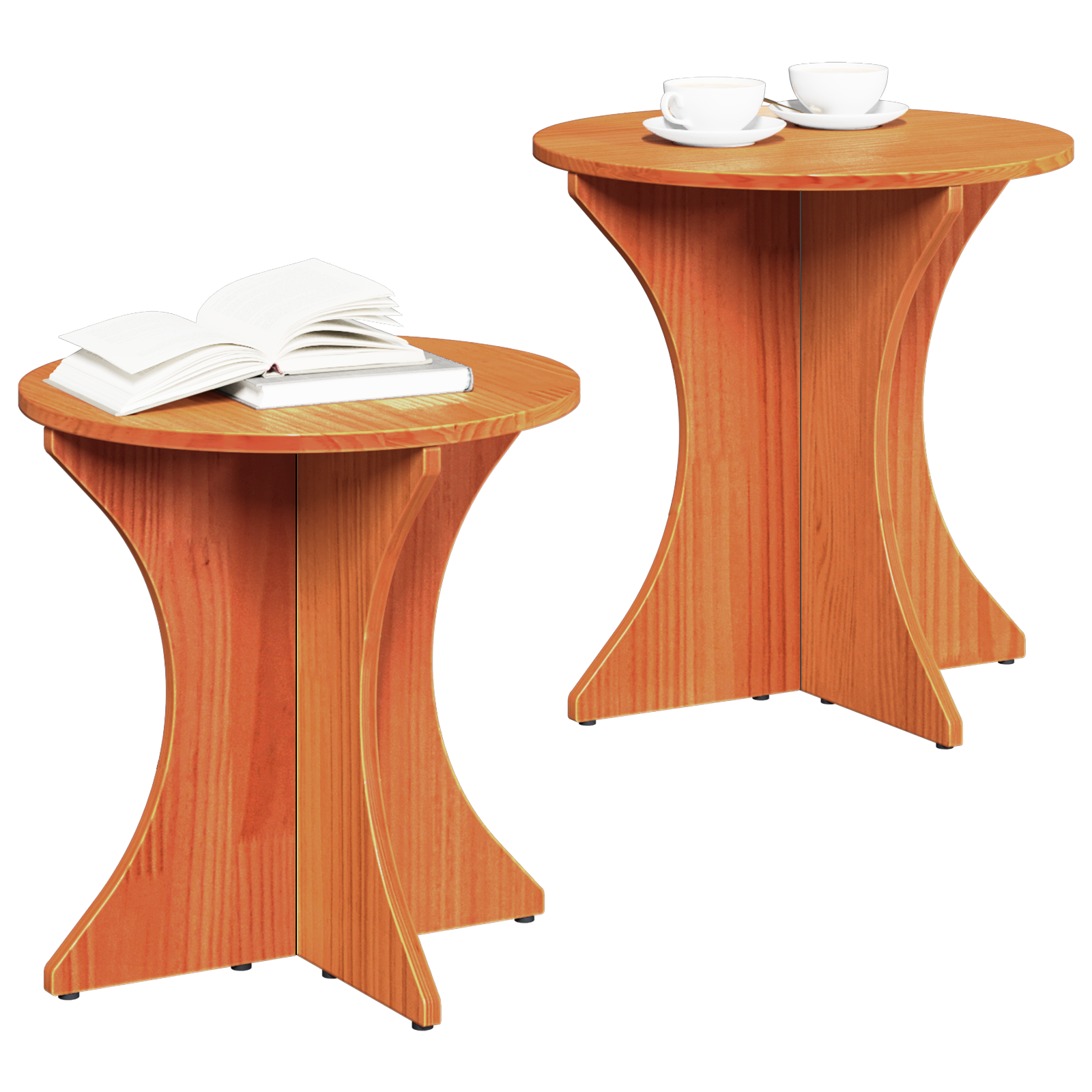 Koffietafel Set 2 pcs Bruin 46 x 46 x 47 cm Massief grenenhout