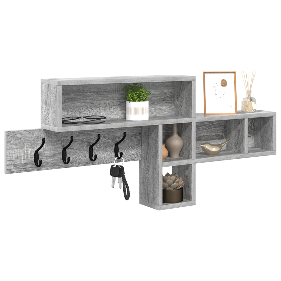 Wandgemonteerde kapstok Grijs sonoma 100 x 12 x 43.5 cm