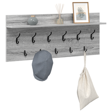 Wandgemonteerde kapstok met plank Grijs sonoma 100 x 40 x 12 cm