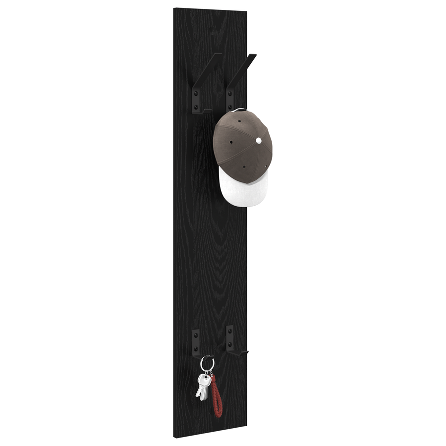 Wandgemonteerde kapstok Zwart eiken 20 x 1,5 x 100 cm