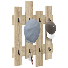 Wandgemonteerde kapstok met opslag Sonoma eiken 60 x 3 x 82 cm
