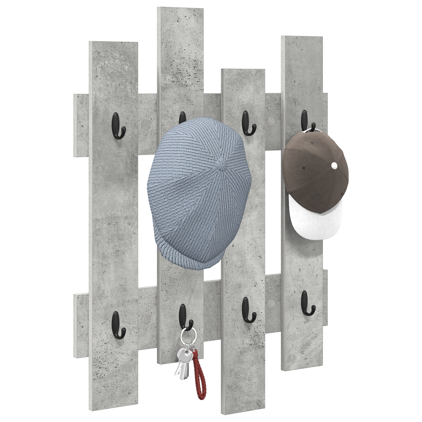Wandgemonteerde kapstok Beton grijs 60 x 3 x 82 cm Bewerkt hout