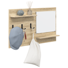 Wandgemonteerde kapstok met plank met opslag Sonoma eiken 90 x 10 x 50 cm