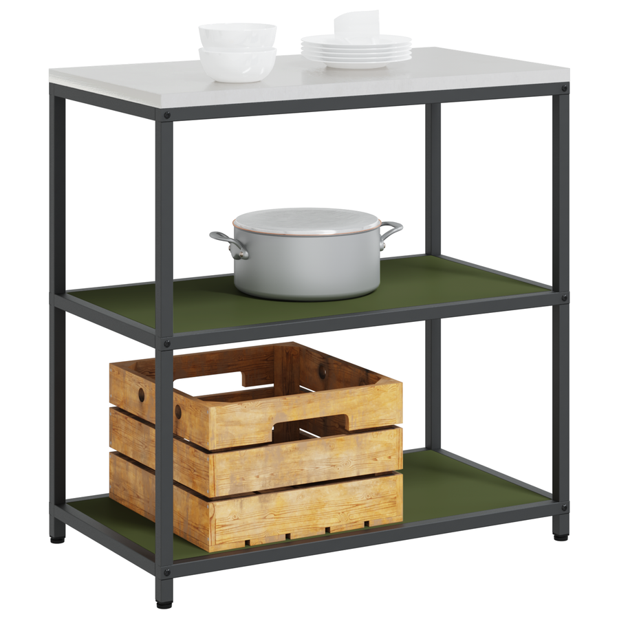 Keuken opslag plank met plank met opslag Olijfgroen 60 x 50 x 92 cm Staal
